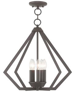 Призма 5 - Световой металлический кулон Livex, цвет bronze