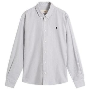 Классическая рубашка Оксфорд из хлопка в полоску Ami Paris, мультиколор