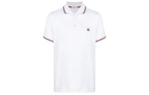 Поло с коротким рукавом и нашивкой с логотипом Moncler, белый