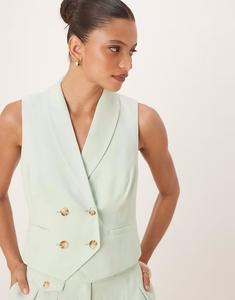 Двубортный укороченный жилет в цвете шалфея Nobody'S Child