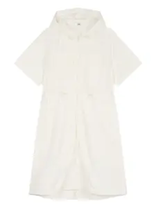Мини-платье с капюшоном и короткими рукавами STUDIO TOMBOY, белый