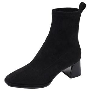 LE SAUNDA Черные женские ботинки на каблуке 5,5 см, цвет Black