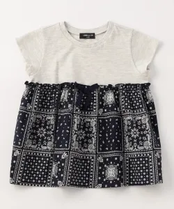 Футболка с коротким рукавом в клетку «бандана» Comme Ca Ism, цвет Navy X Oatmeal