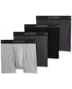 Мужские боксеры Jockey Lightweight Cotton Blend 5", 4 штуки в упаковке, черный