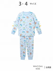 Детская пижама Wacoal для мальчиков, стеганый трикотаж из смесовой хлопковой ткани (основная часть), длинные рукава, длинные штаны Wacoal Kids, цвет Sx