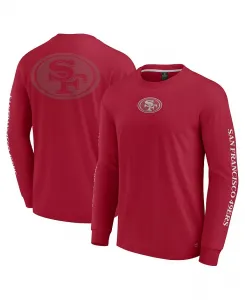 Мужская и женская футболка с длинным рукавом Scarlet San Francisco 49ers Elements Strive Fanatics