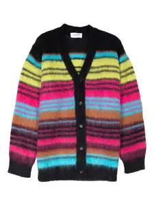 Полосатый вязаный кардиган Laneus, черный