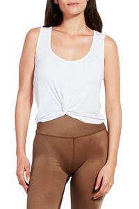 Белая майка без рукавов с V-образным вырезом и скрученным передом Kensie