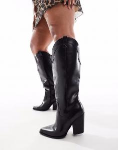 Сапоги в стиле вестерн Curve Claudia черного цвета Asos Design