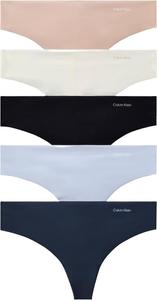 Женские бесшовные трусики-стринги Calvin Klein Invisibles, 5 шт., Casual Blue/Speakeasy/Cedar/Ivory/Black