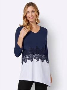 Рубашка с рукавами 3/4 темно-синего и белого цветов Sieh an!