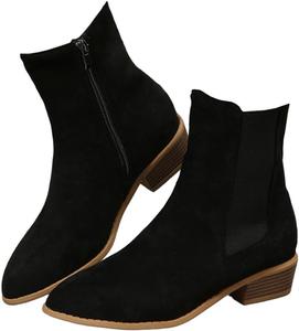 Женские ботильоны DINTAHA из искусственной замши с массивным низким каблуком, челси, осенне-зимние ботинки, Black