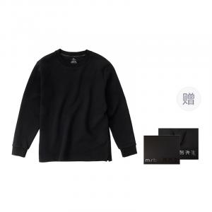 Футболка мужская, полуводолазка, утолщенная, прямой крой Mr.Bu, [box]piano черный-crew neck