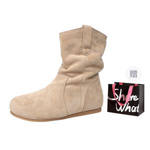 BIGTREE Женские ботинки на шнуровке черные с сумкой для покупок, цвет Black+Shopping Bag