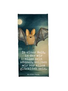 Mr. & Mrs. Panda Полотенце с рисунком в виде крыльев летучей мыши и надписью пастельно-желтого цвета