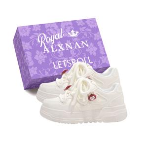 Alxnan Женские скейтерские кеды Low Top в цвете экрю с коробкой, цвет Ecru+Box