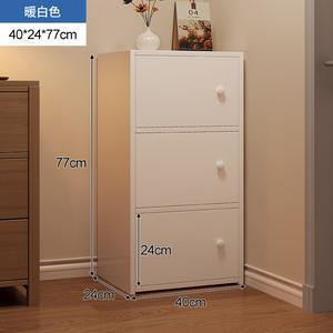 Mansfield Комод 40х24х77 см для спальни и гостиной с 5 ящиками и дверцами, настенный, в теплом белом цвете