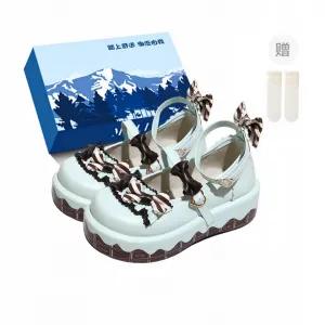 Fawn Miri Платформенные туфли Мэри Джейн для женщин в синем цвете с эксклюзивной коробкой и носками, цвет Blue-Exclusive Shoe Box-Comes with Socks
