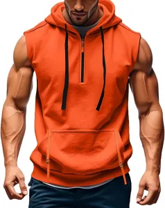 Мужская толстовка с капюшоном и коротким рукавом