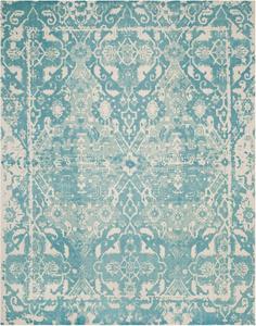 Ковер SAFAVIEH, 244 x 305 см, - коллекция Restoration Vintage - большой - Light Blue & Ivory, ручной работы из шерсти, идеально для гостиной, спальни, офиса, столовой (RVT532C)