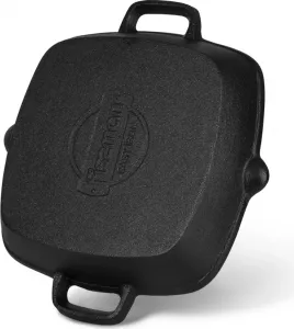 Сковорода-гриль , 26x5 см, черная, чугунная Fissman