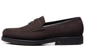 Британские Бизнес Замшевые Слипоны Повседневная Обувь Мужские Тёмно-коричневый THOM WILLS, Тёмно-коричневый A1241-1