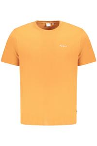 Мужская футболка Pepe Jeans хлопковая с логотипом бренда, оранжевый