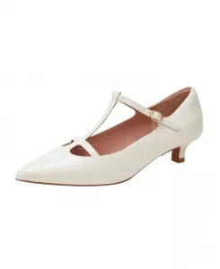 Туфли-лодочки на низком каблуке с мысом и Т-образной перемычкой Linea Paolo, белый