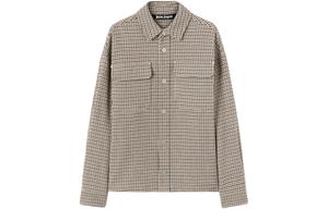 Клетчатая рубашка с логотипом Palm Angels, серый