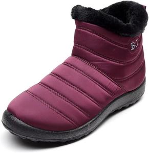 Женские зимние ботинки Stunner с меховой подкладкой, утепленные, на щиколотку, водонепроницаемые, для прогулок и походов, красный