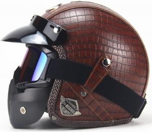 Шлем винтажный Bauti 3/4 Bauti Retro, коричневый