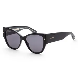 Женские солнцезащитные очки 56 мм, черные с золотым покрытием Dsquared2