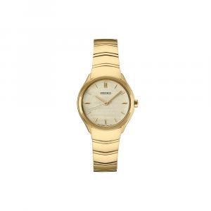 Женские часы Seiko Essentials с золотистым циферблатом из нержавеющей стали, золотой