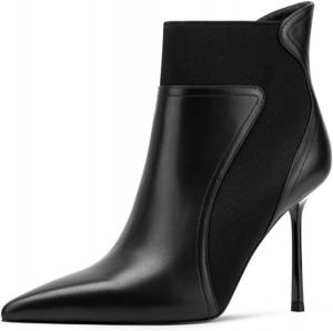 Женские ботильоны FOWT с заостренным носком, на каблуке-стилет, элегантные модельные ботинки для вечеринок и клубов, размеры 4-16 US, Black