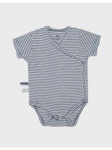 OrganicEra Детский боди с короткими рукавами в стиле пеленки, цвет индиго