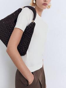 Базовый джемпер с короткими рукавами Mango, Light Beige