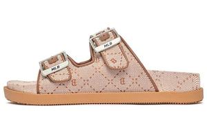 Шлепанцы унисекс коричневые/красные Mlb