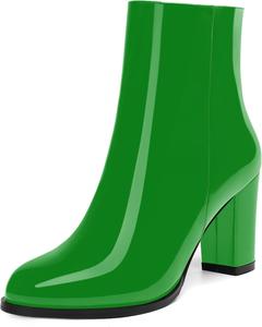 Женские модные повседневные осенне-зимние сапоги ROSERWISH с круглым носком, боковой молнией, на массивном каблуке, высотой до щиколотки, каблук 3,5 дюйма