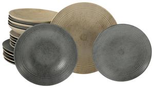 Набор посуды, антрацитового и песочного цвета, Катания, 18 предметов Creatable, антрацит/песочный