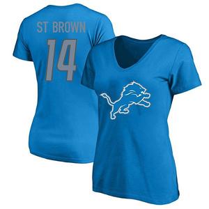 Женская футболка Amon-Ra St Brown Detroit Lions Plus Size Fair Catch с именем и номером Unbranded