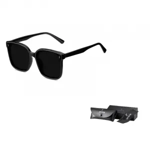 ENFANTIN Квадратные солнцезащитные очки унисекс, Black Frame with Gray Lens (Polarized)