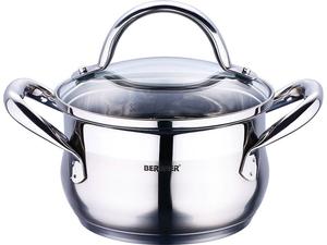 Индукционная кастрюля Bergner из нержавеющей стали со стеклянной крышкой 5,6 л BG-6508