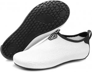 BARERUN Обувь для водных видов спорта на босу ногу с быстрой сушкой, аква-носки для плавания, пляжа, бассейна, серфинга, йоги для женщин и мужчин, белый