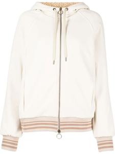 Eleventy бомбер на молнии с капюшоном, нейтральный цвет
