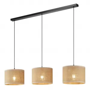 Подвесной светильник OTTO home Mikka E27 1 шт. с абажуром из льняной ткани, высота 110 см, ширина 100 см Otto Home, Natur schwarz