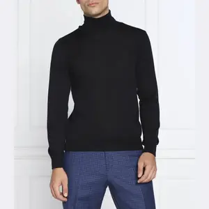 Шерстяная водолазка стандартного кроя с высоким воротником и воротником-стойкой Oscar Jacobson, синий