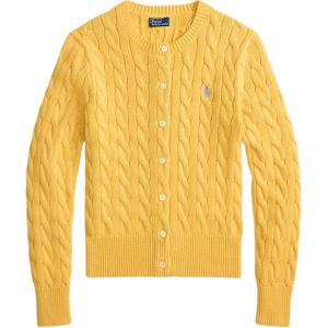 Кардиган с узором "косичка" Polo Ralph Lauren, желтый