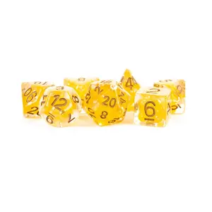 Poly Set Pearl – цитрин с медью (7), Resin Dice - Assorted (Metallic Dice Games)