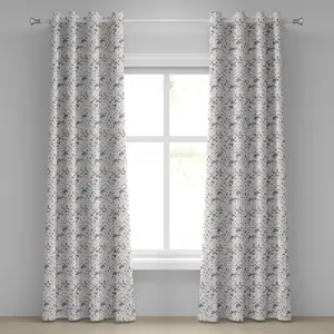 Геометрическая штора на люверсах ABAKUHAUS, цифровая высокотехнологичная фрактальная квадратная карта, различные размеры в городском стиле, декоративные двухпанельные шторы, 280 см x 175 см, бледно-оранжевый, темно-синий Abakuhaus