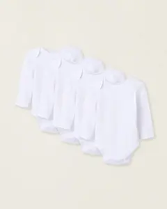 Набор из 4 боди для девочек 100% хлопок со скрещенными плечами Zippy, белый